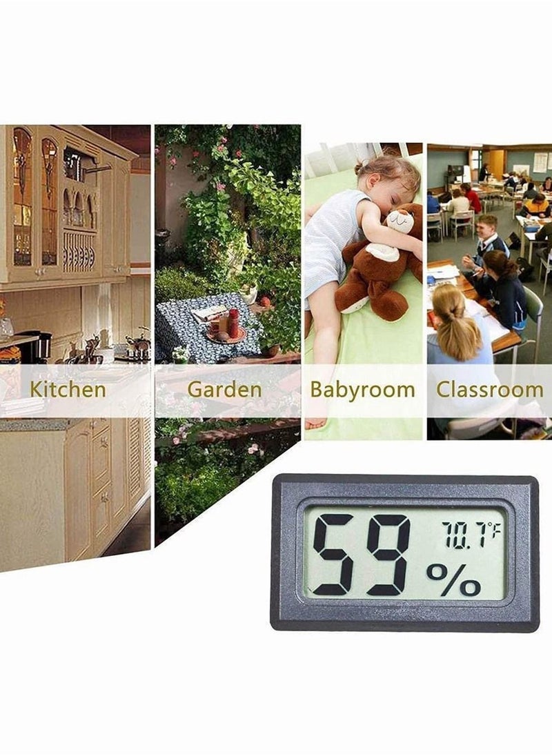 Y&D - Mini Hygrometer Thermometer, SYOSI Built in Small Household Electronic Thermometer And Hygrometer, Digital Indoor Humidity Gauge Monitor with Temperature Meter Sensor Fahrenheit (℉) 6 Pack Black - Image 1