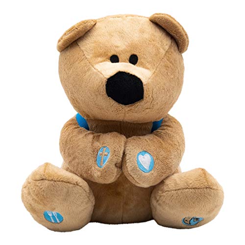 TaliCor BibleToys Prayer Bear 10 Plush Stuffed Animal with Prayer Book and Backpack - Image 1