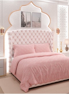 Color Sense Color Sense Print 1 Comforter + 2 Pillow Cases Queen Cotton Blush 240x200cm  - Image 1