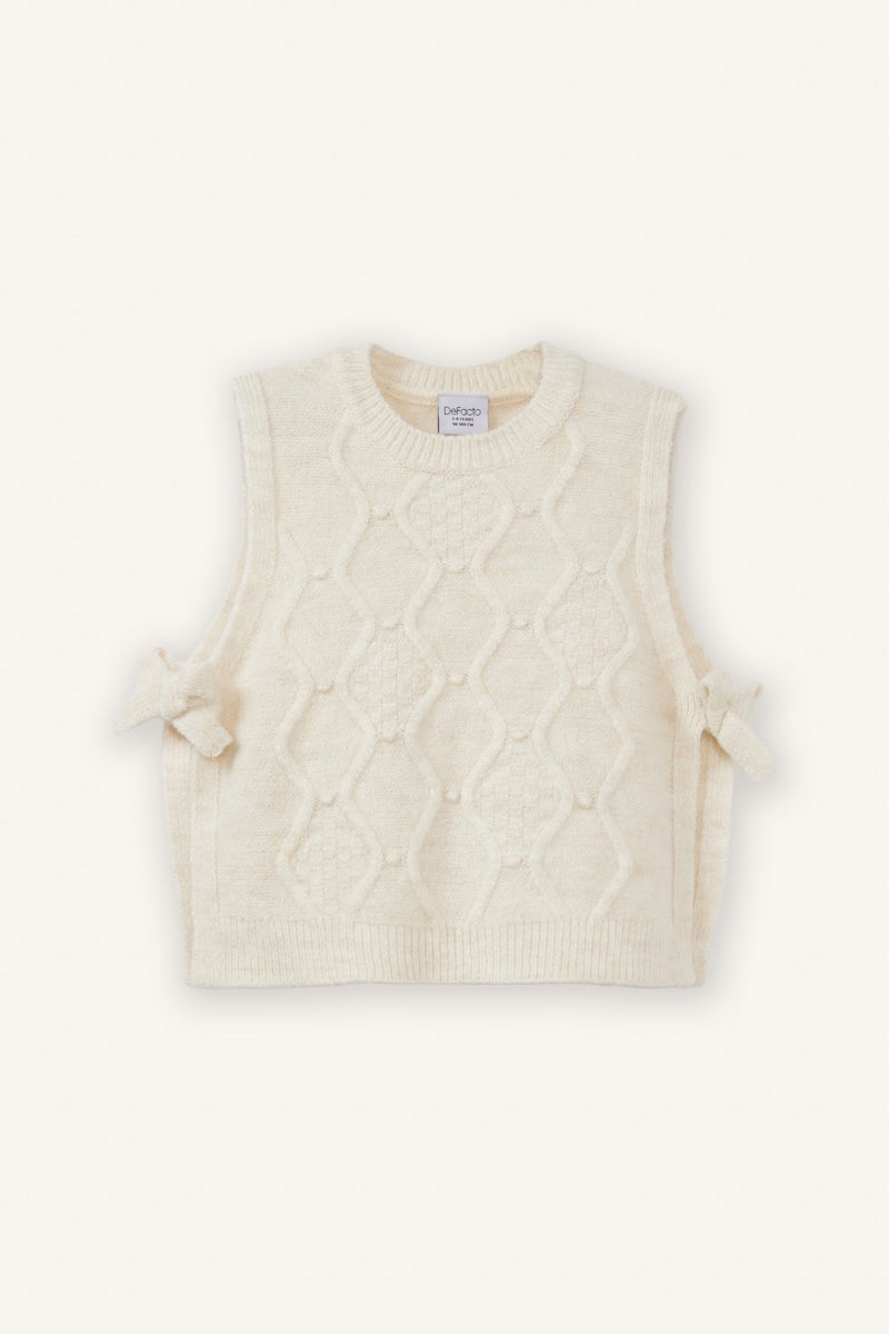 DeFacto Beige BabyGirl Baby Girl Crew Neck Cardigan Casual - Image 1