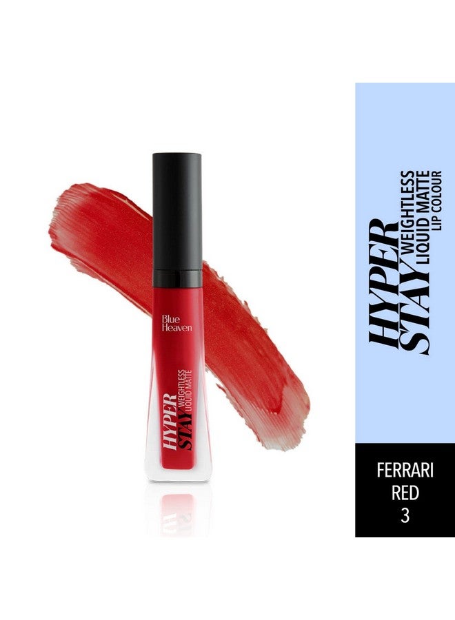 Blue Heaven Hyper Stay Weightless Liquid Matte Lipstick | Long-lasting & Smudge Proof | Non-Transfer Matte Lipstick for Women| Ferrari Red-03 | 6ml - Image 2
