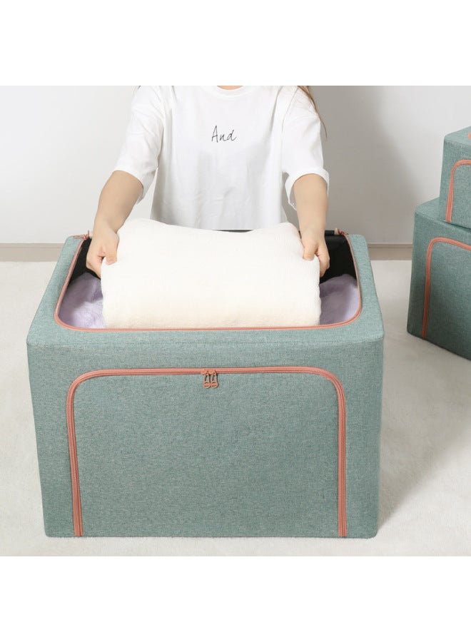 Windowless Cationic Storage Box Fabric Folding Bainer Box Clothes Storage And Arrangement Steel Frame Box Toy Storage Box - Image 3
