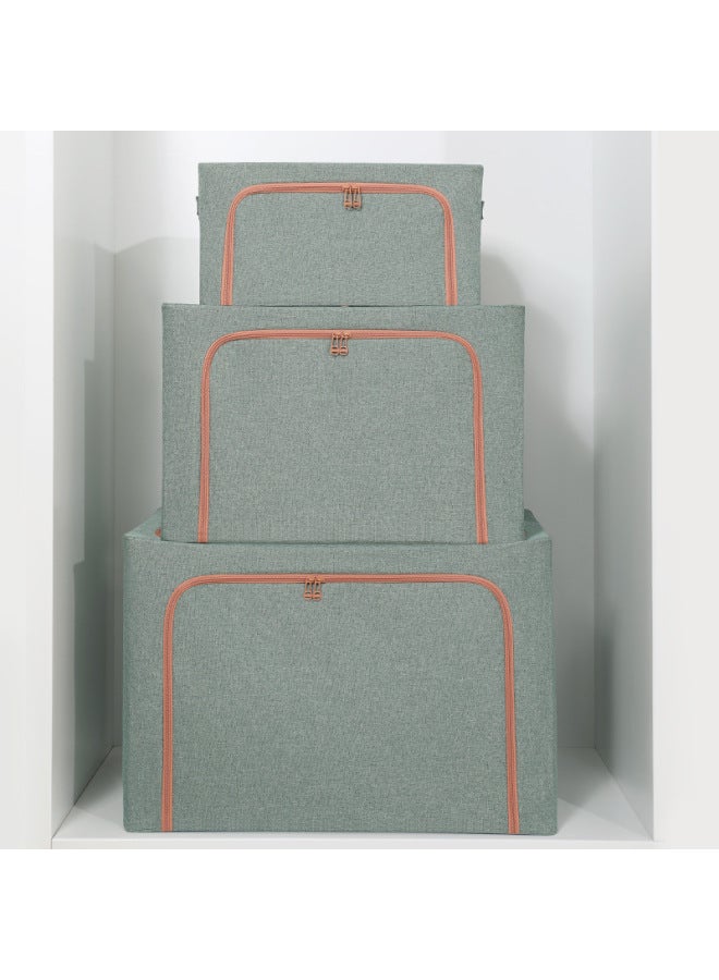 Windowless Cationic Storage Box Fabric Folding Bainer Box Clothes Storage And Arrangement Steel Frame Box Toy Storage Box - Image 4