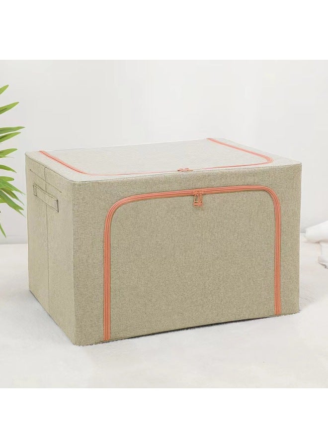 Windowless Cationic Storage Box Fabric Folding Bainer Box Clothes Storage And Arrangement Steel Frame Box Toy Storage Box - Image 1