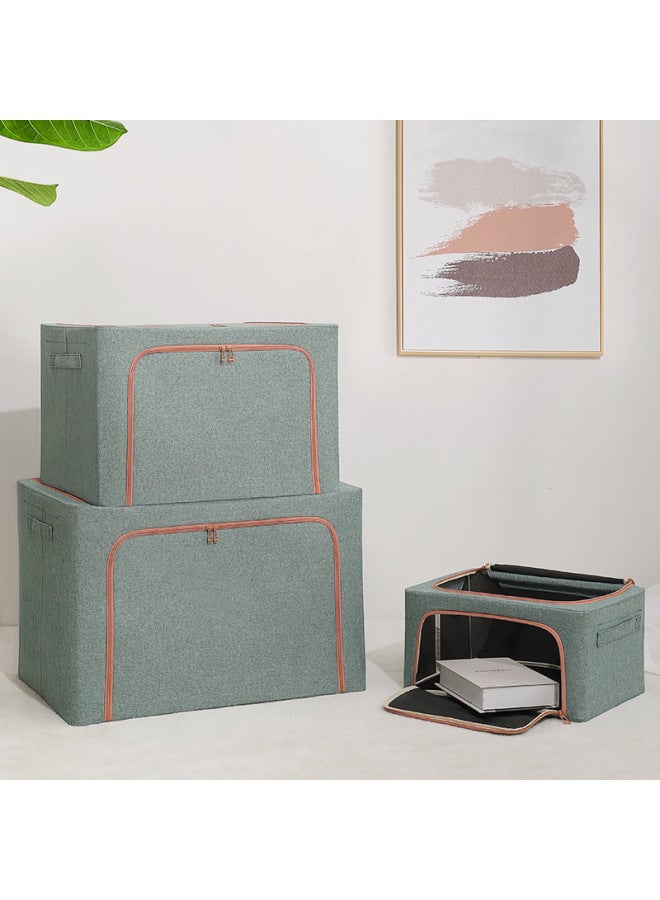 Windowless Cationic Storage Box Fabric Folding Bainer Box Clothes Storage And Arrangement Steel Frame Box Toy Storage Box - Image 2