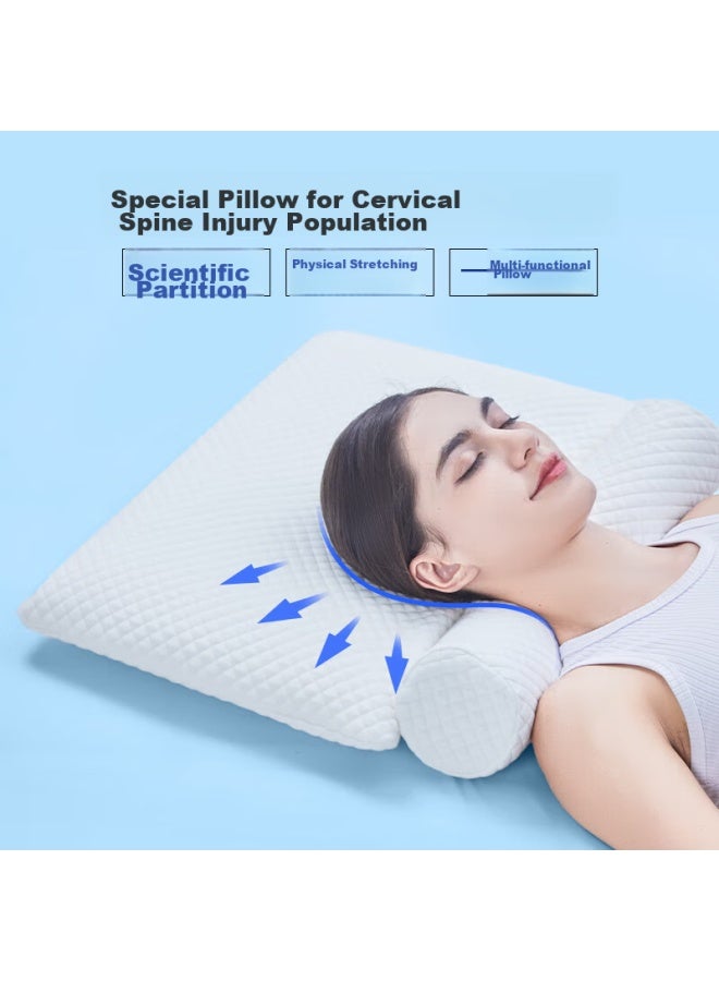 Aeromax Memory Foam Cervical Pillow, Cervical Spondylosis Adult Sleeping Pillow, Detachable Traction Round Pillow - Image 1