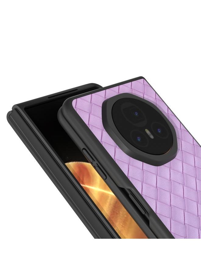 Green Tiger - Case For Honor Magic V3 Black Frame Woven Texture PU Phone Case - Image 1