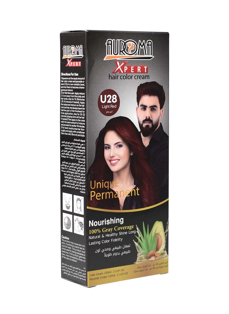 AUROMA Auroma Xpert hair color cream natural ingridents light red U28  - Image 1