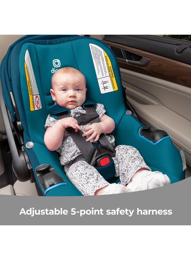 Diono LiteClik30 RXT SafePlus Infant Car Seat and Base, Rear-Facing for Infants 4-30lbs, SafePlus Engineering, with Infant Insert, UPF 50+ Sunshade (Blue Razz Ice) - Image 3