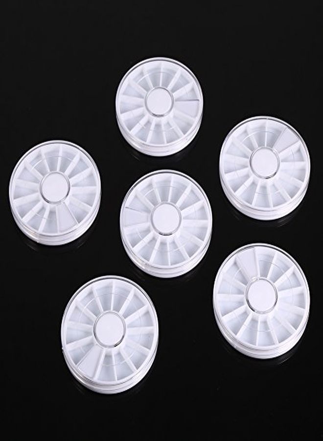 Sonew Pack Of 6 Nail Art Rhinestone Wheel Box Bead Slice Decoration Storage Container Nail Tools - Image 5