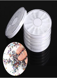 Sonew Pack Of 6 Nail Art Rhinestone Wheel Box Bead Slice Decoration Storage Container Nail Tools  - Image 4
