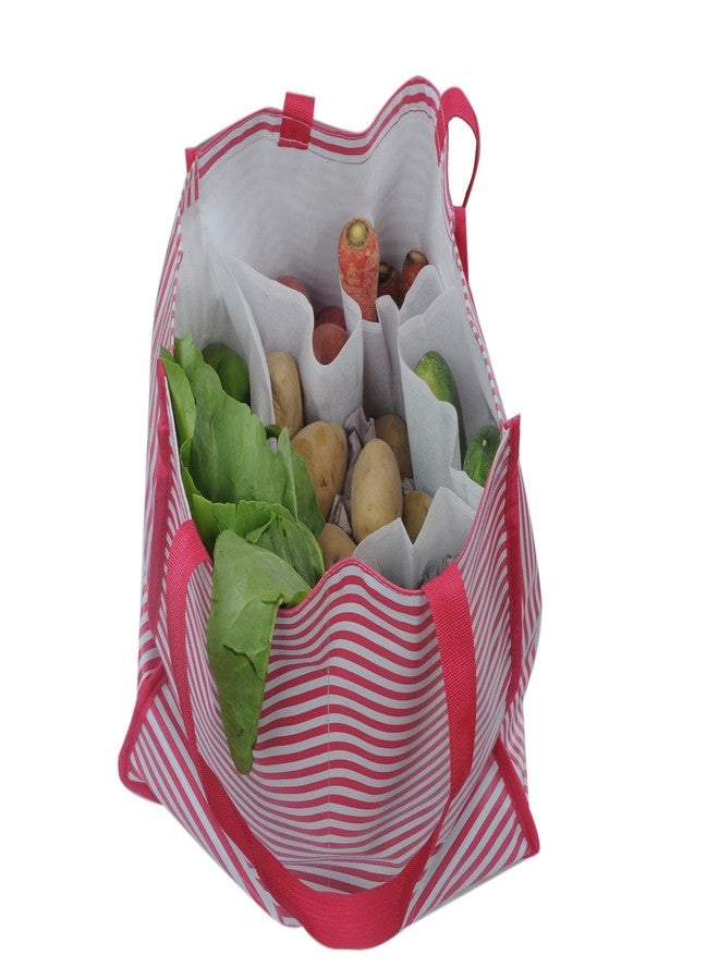 SuneshCreation Multi-pocket Shopping Bag/Vegetable Carry Bag/Reusable Bag/Waterproof Shopping Bags Kitchen Essentials with Full Handles(Pack of 2) - Image 4