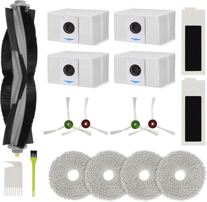 Feilifan مجموعة إكسسوارات فيليفان لمكنسة ECOVACS DEEBOT T20 أومني الروبوتية، قطع غيار بديلة: فرشاة رئيسية، فرشاة جانبية، فلتر، وسادات مسح، كيس غبار (17 قطعة) - Image 1