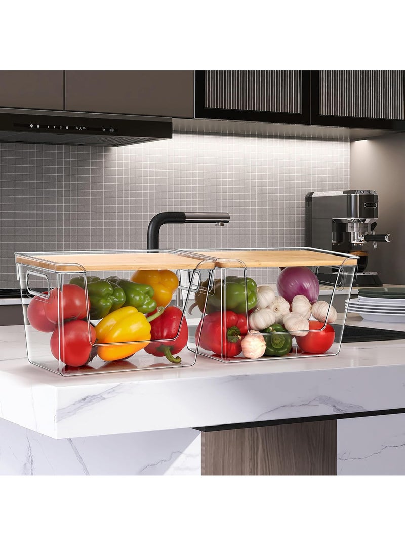 Uwals 2-Set Stackable Pantry Organizers and Storage, Clear Potato and Onion Storage Bin with Stackable Design - Kitchen Counter Organizers for Fruits, Vegetables, and Produce - Image 4