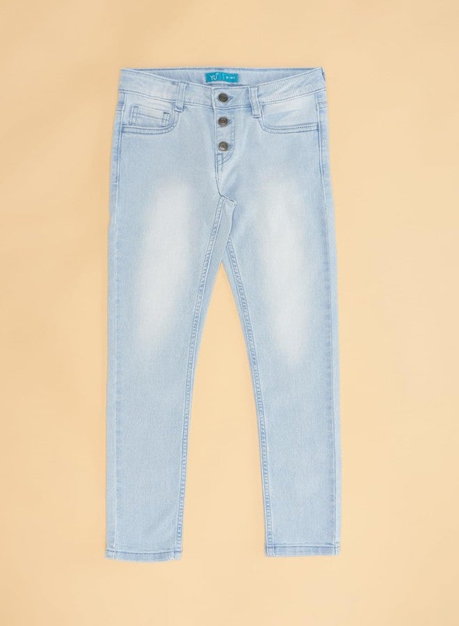 YU by Pantaloons Girl's Regular Fit Jeans (110150274007_Light Blue - Image 4