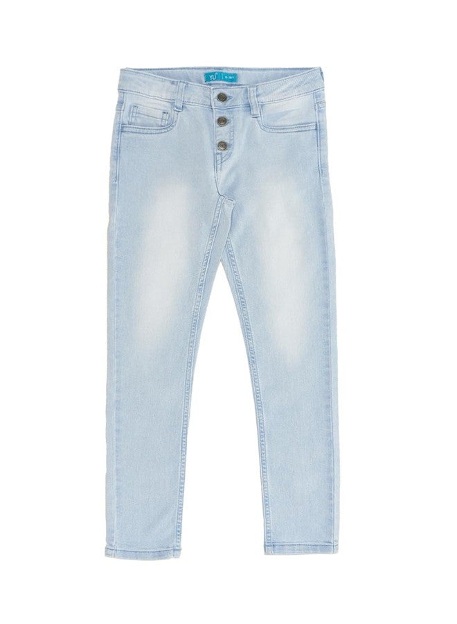 YU by Pantaloons Girl's Regular Fit Jeans (110150274007_Light Blue - Image 1