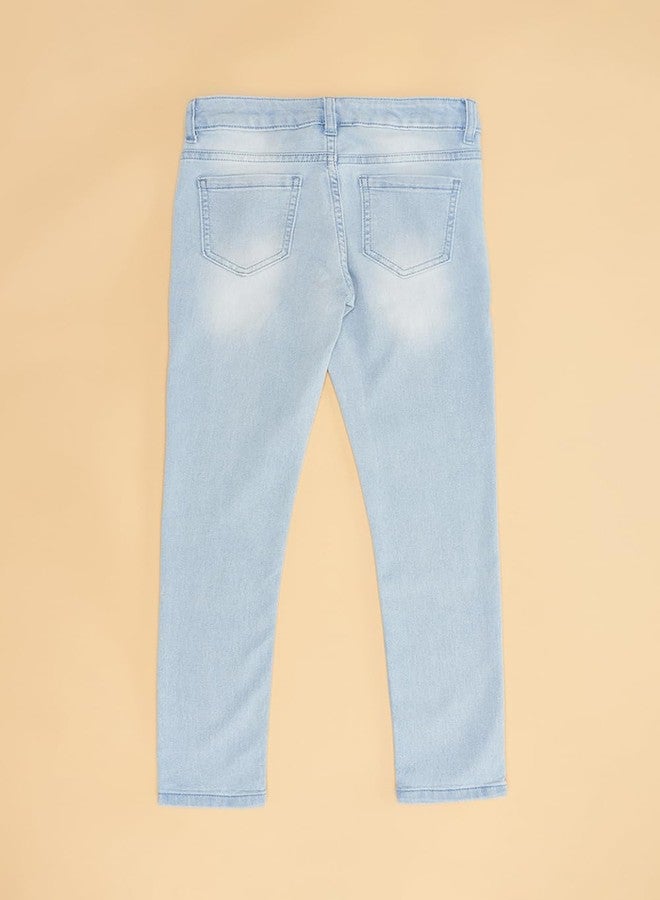YU by Pantaloons Girl's Regular Fit Jeans (110150274007_Light Blue - Image 5