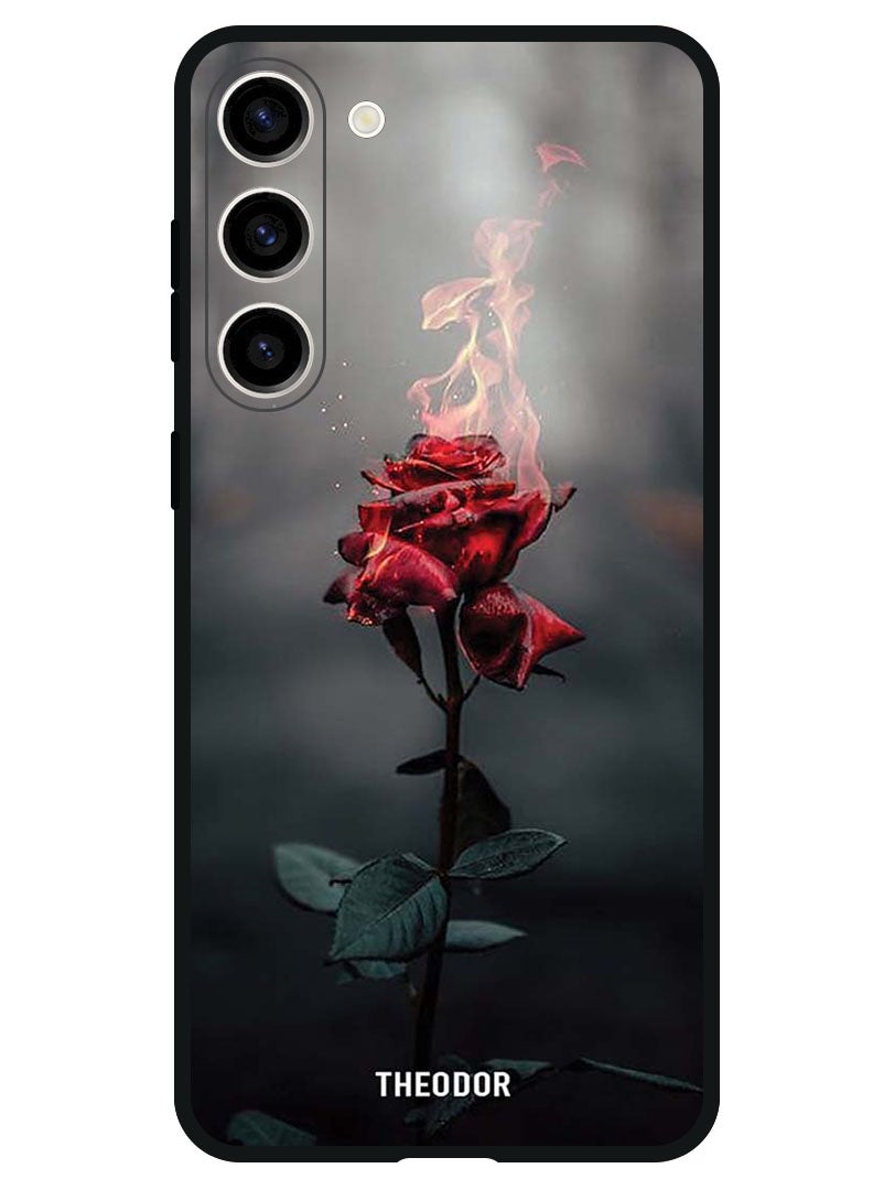 Theodor Protective Case Anti Scratch Shock Proof Bumper Cover For Samsung Galaxy S23 FE Burning Red Rose - Image 1