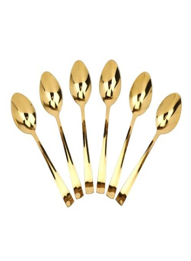 SVDK Stainless Steel Golden Cutlery Set 6 PCS Premium Spoon Set Luxury Dinning Tabelware Gift for House - Image 2