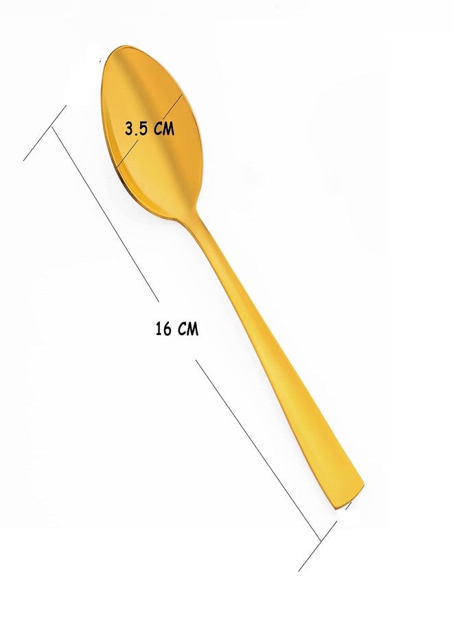 SVDK Stainless Steel Golden Cutlery Set 6 PCS Premium Spoon Set Luxury Dinning Tabelware Gift for House - Image 3