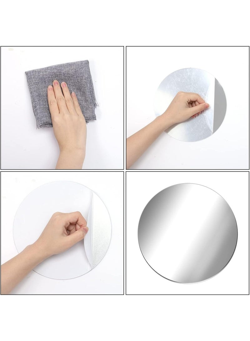 10 Pack Acrylic Round Mirrors Non Glass Round Mirror Plate Self Adhesive Mirror Stickers for Home Wall Decor or Wedding Table Centerpiece, 6 Inches, (Thickness 2 mm) - Image 5