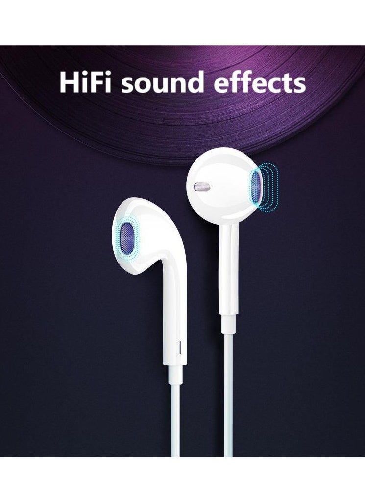 Generic - Earpods with USB C Wired Earbuds with Microphone & Volume Control, In-ear Headphones for iPhone 15 Pro Max, iPad Pro/Air, Samsung (White) - Image 1