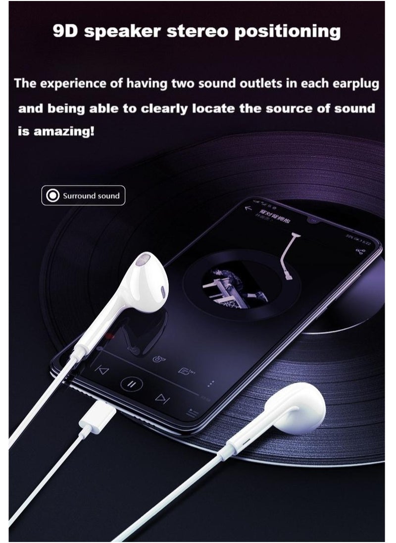 Generic - Earpods with USB C Wired Earbuds with Microphone & Volume Control, In-ear Headphones for iPhone 15 Pro Max, iPad Pro/Air, Samsung (White) - Image 1