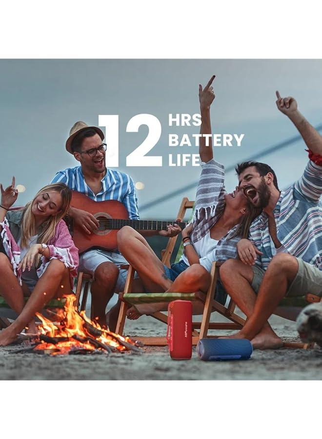 إيروريكس مكبر صوت Alpha Beatmaker اللاسلكي المحمول مقاوم للماء بدرجة Ipx7 مع وقت تشغيل يصل إلى 12 ساعة ومكبر صوت مدمج 2 في 1 لتشغيل صوت جهير محسن 10 وات وشحن سريع من النوع C Hbb6 أزرق - Image 2