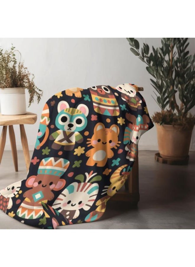 عام بطانية رقيقة من الفانيلا الكرتونية للأطفال والرضع (دافئة ومريحة، ومناسبة للنوم والألعاب) 70 سم * 100 سم - Image 1