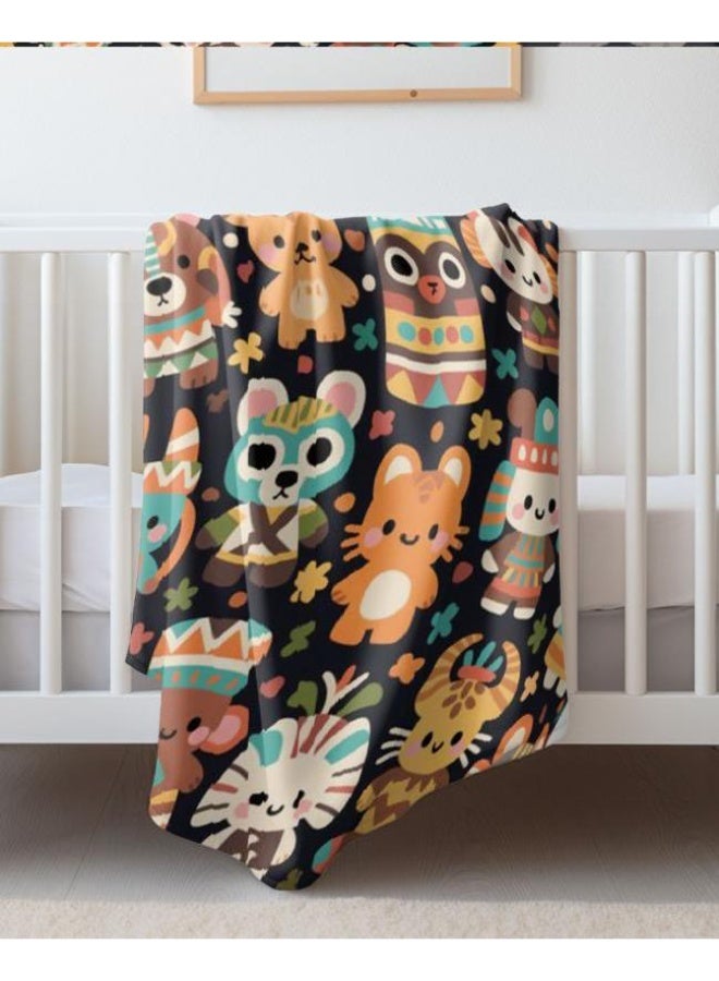 عام بطانية رقيقة من الفانيلا الكرتونية للأطفال والرضع (دافئة ومريحة، ومناسبة للنوم والألعاب) 70 سم * 100 سم - Image 4