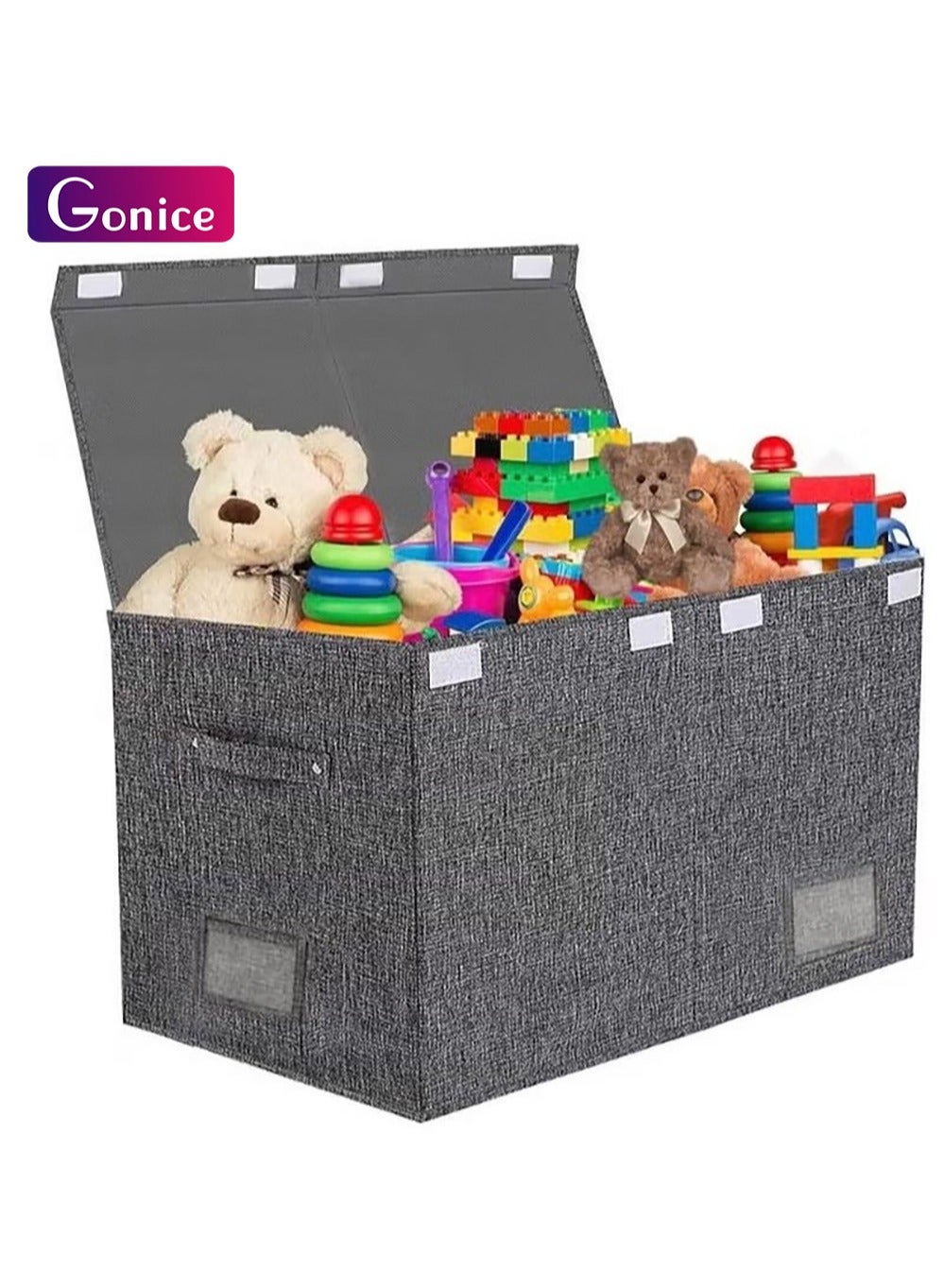 Gonice Large Toy Box Chest Storage with Lid - Collapsible Kids Toys ...