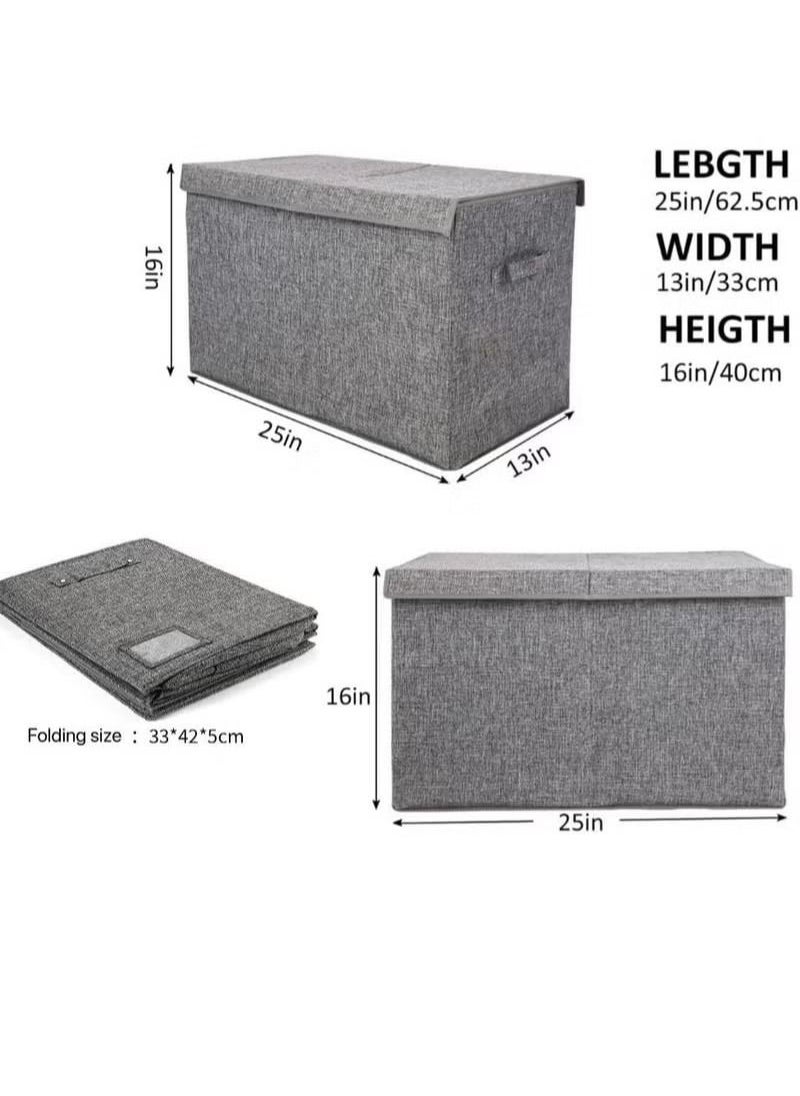 Gonice - Large Toy Box Chest Storage with Lid - Collapsible Kids Toys Boxes Organizer Bins Baskets Container with Handles - Image 1
