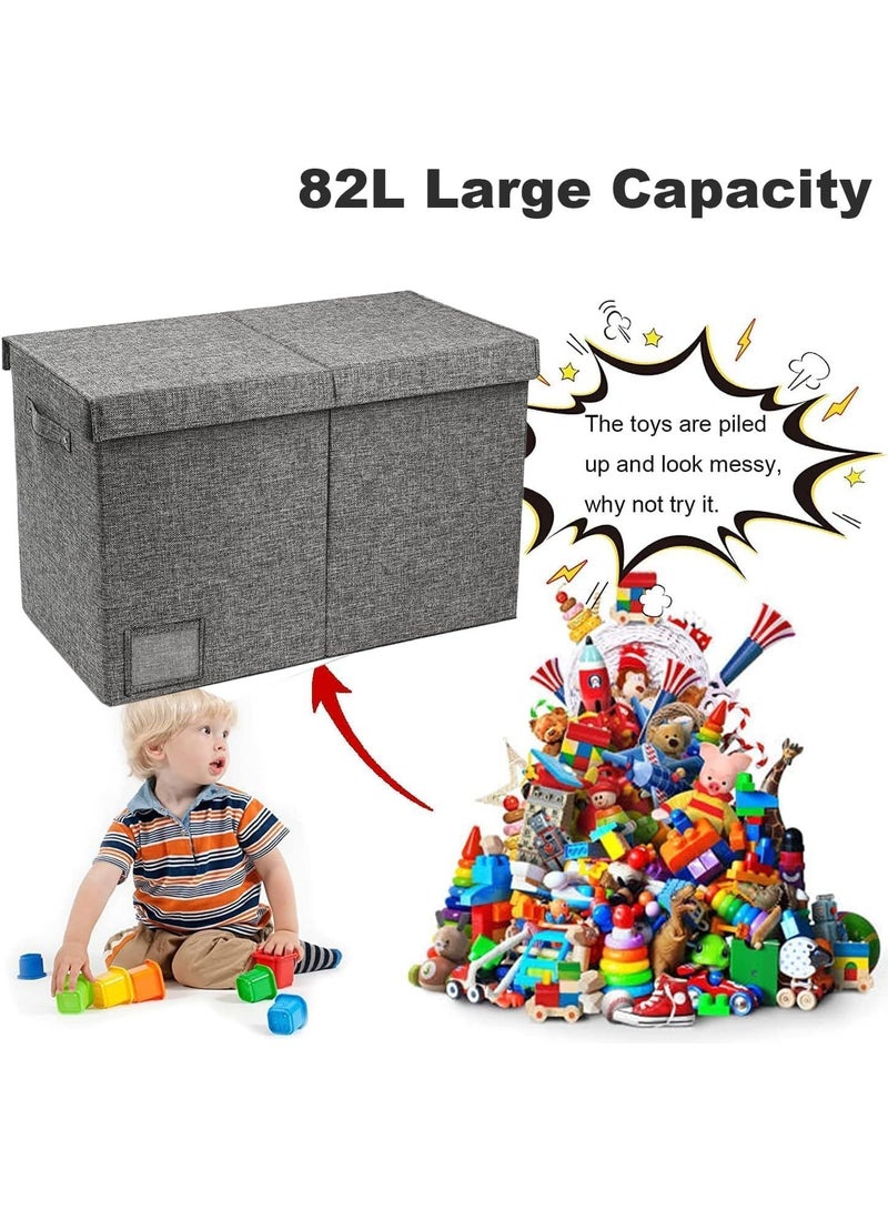 Gonice Large Toy Box Storage Chest for Girls Boys Kids,Collapsible Toy Bin Organizer Basket with Lids,Sturdy Toy Storage Organizer Bins Boxes for Blanket,Toys,Kids,Girls,Toddler,Nursery,Playroom - Image 5