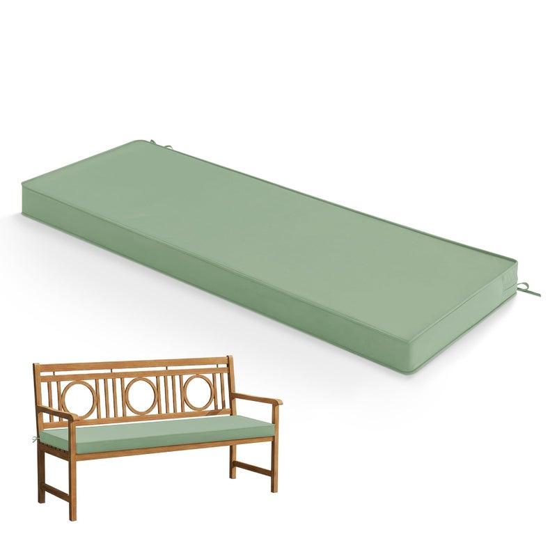 Summsun Outdoor Bench Cushion: Waterproof and Fade Resistant Patio Furniture Cushions - Non-slip Bench Pad Cushion with Removable Cover for Garden Swing Porch Sofa Settee, 48 x 18 x 3 Inch, Sage Green - Image 1