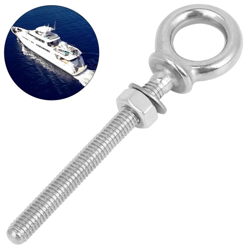 Heavy Duty Eye Bolt: M8 Stainless Steel, Erosion Proof, Easy To Install - High Strength Long Eye Bolt for Marine Boat, Trailer, Truck Exterior & Interior Use - Image 3