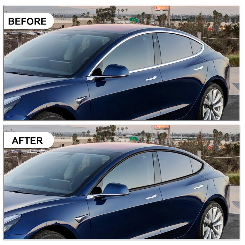 CRMDF Stainless Steel Window Trim Chrome Delete for Tesla Model 3 2017-2026 Black Window Trim Blackout Kit - Image 3