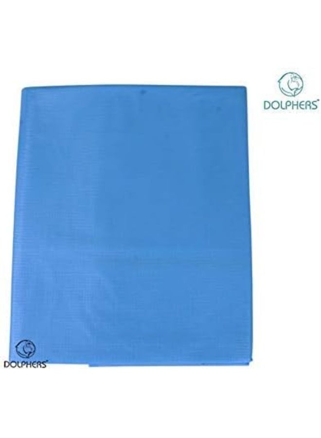 DOLPHERS Double Bed/King Size Waterproof Plastic Mattress Protection Sheet for Baby and Adult (7.5 x 6.5ft, Blue) - Image 2