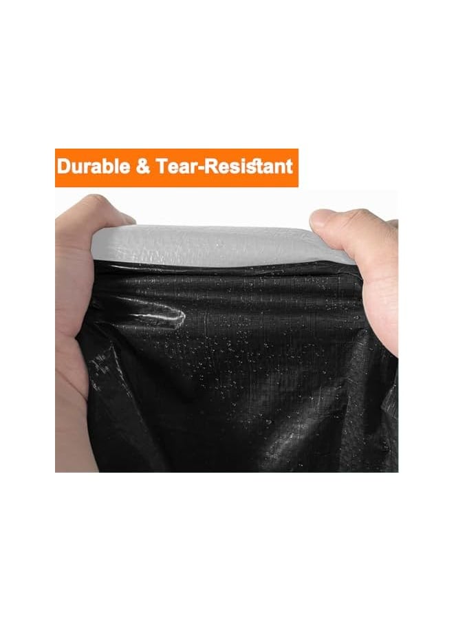 The Bros - Tarp Waterproof Heavy Duty Tarpaulin Sheet 220g/m² Thick 2.8 * 3.8m 12 Mil Tear-Proof UV Resistant Cover with Reinforced Grommets & Edges for Outdoor Garden Car Patio Camping Pool (Black) - Image 1