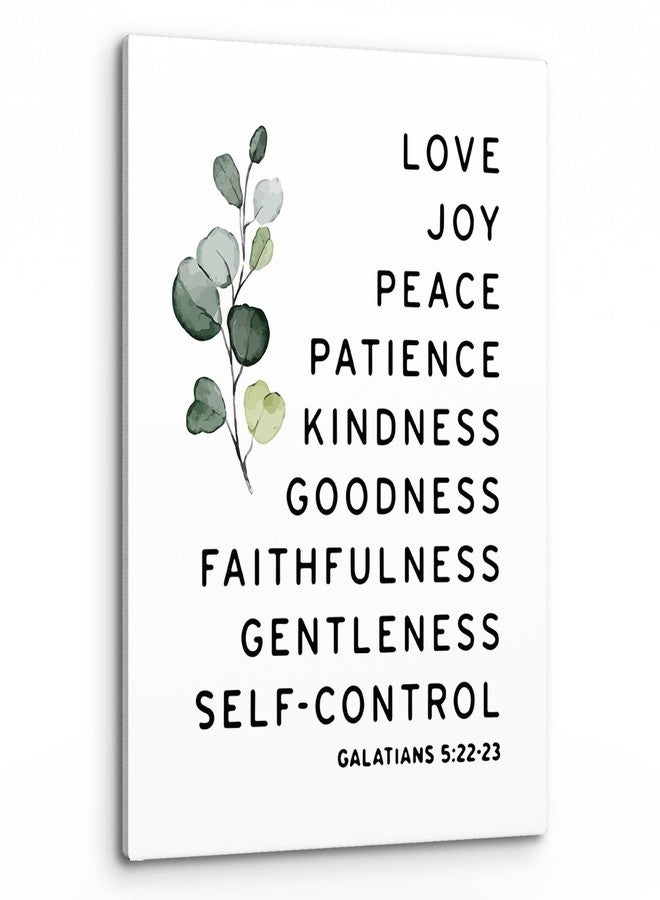PHAMTE Galatians 5:22-23 Love Joy Peace Patience Kindness Goodness Wall Art,Christian Bible Verse Scripture Print Framed Canvas Painting Artwork Home Bathroom Room Office Church Decor（11x14 Inch） - Image 1