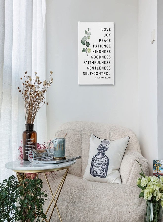 PHAMTE Galatians 5:22-23 Love Joy Peace Patience Kindness Goodness Wall Art,Christian Bible Verse Scripture Print Framed Canvas Painting Artwork Home Bathroom Room Office Church Decor（11x14 Inch） - Image 2