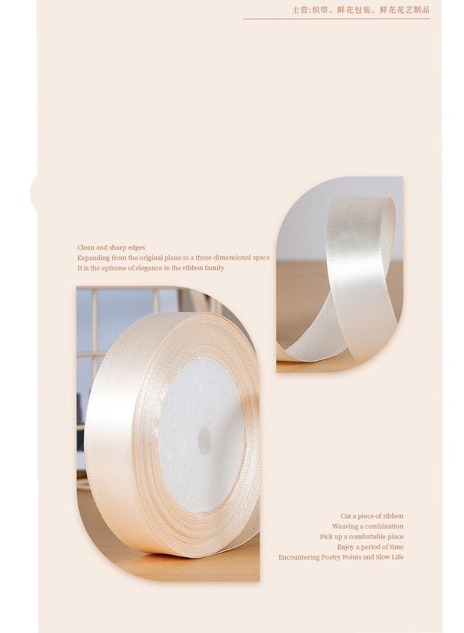 Generic Multipurpose Satin Ribbon Roll Champagne,Gift Packaging,Decoration,2pcs  - Image 3