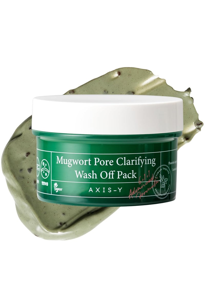 AXIS-Y Mugwort Pore Clarifying Wash Off Pack | Exfoliating | Pore Reduction | Acne, blackhead, oily skin care | Clay/Mud Mask | Korean Skincare | 100ml / 3.38 fl. oz. - Image 1