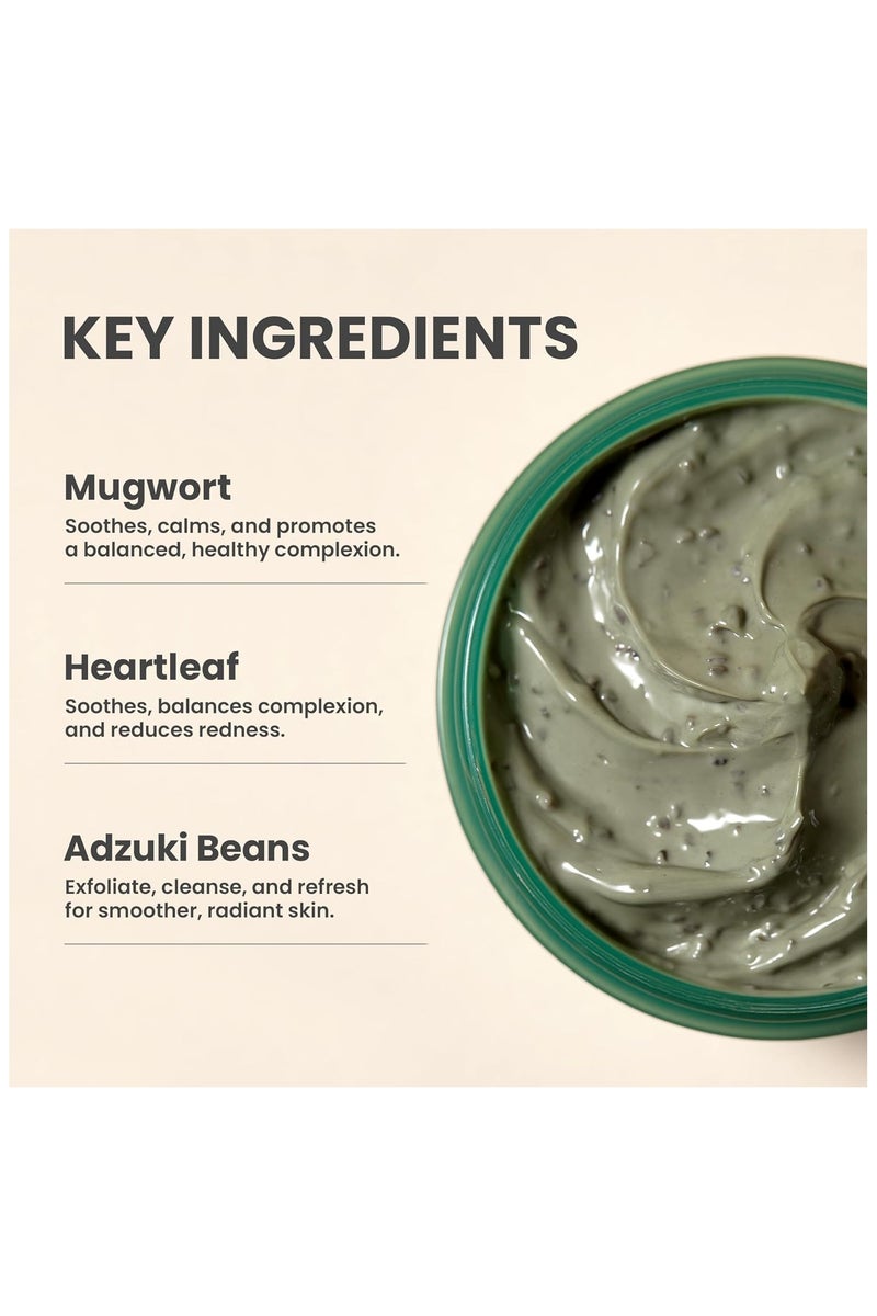 AXIS-Y Mugwort Pore Clarifying Wash Off Pack | Exfoliating | Pore Reduction | Acne, blackhead, oily skin care | Clay/Mud Mask | Korean Skincare | 100ml / 3.38 fl. oz. - Image 3