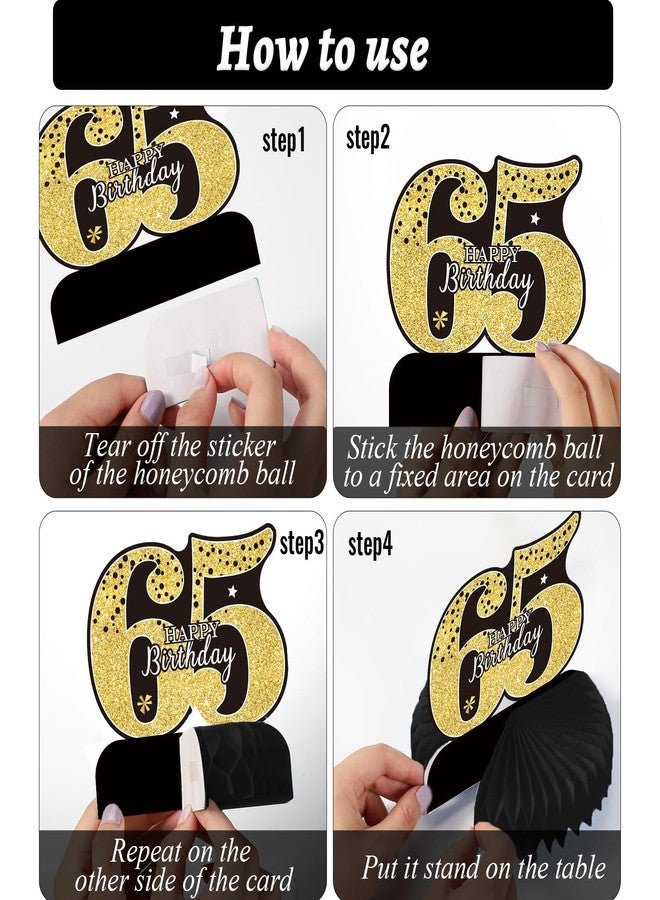 تفكس جيه 9 قطع زينة لعيد الميلاد الـ 65، قطع مركزية للطاولات، زينة طاولة بتصميم خلية النحل من الستينيات، زينة عيد ميلاد للرجال والنساء في الستينيات، حفلة عيد ميلاد الـ 65 - Image 4