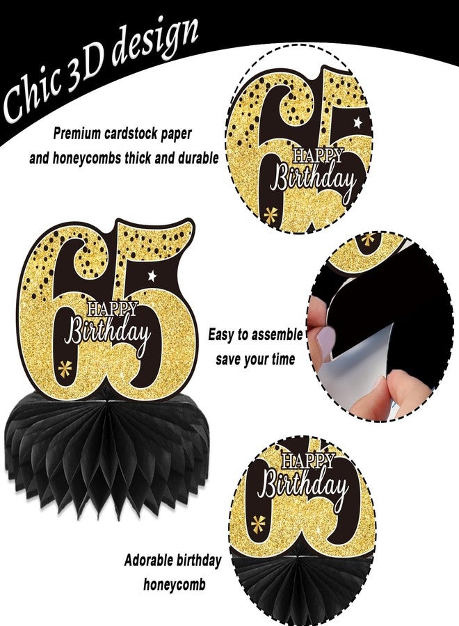 تفكس جيه 9 قطع زينة لعيد الميلاد الـ 65، قطع مركزية للطاولات، زينة طاولة بتصميم خلية النحل من الستينيات، زينة عيد ميلاد للرجال والنساء في الستينيات، حفلة عيد ميلاد الـ 65 - Image 3