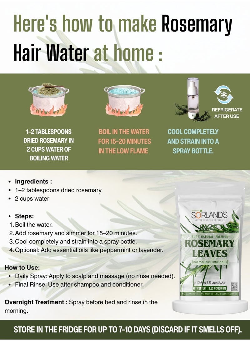 Sorland's Rosemary Leaves 100g – Pure, Natural & Aromatic Herbal Leaves - Image 3