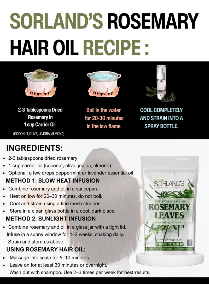 Sorland's Rosemary Leaves 100g – Pure, Natural & Aromatic Herbal Leaves - Image 4