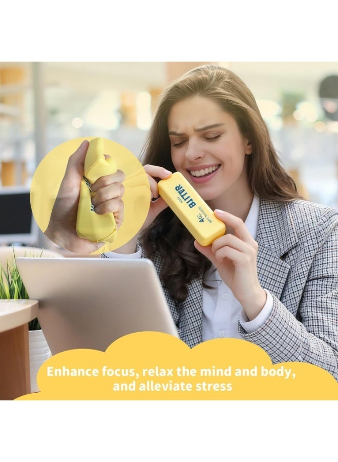 ZEESQUARE Butter Squishy, Fun Soft Squeeze Butter Bar, Squeeze Cheese Stress Toy,Portable Decompression Sensory Toy,Funny Novelty Home Office Desk Decor (Yellow,2Pcs) - Image 3