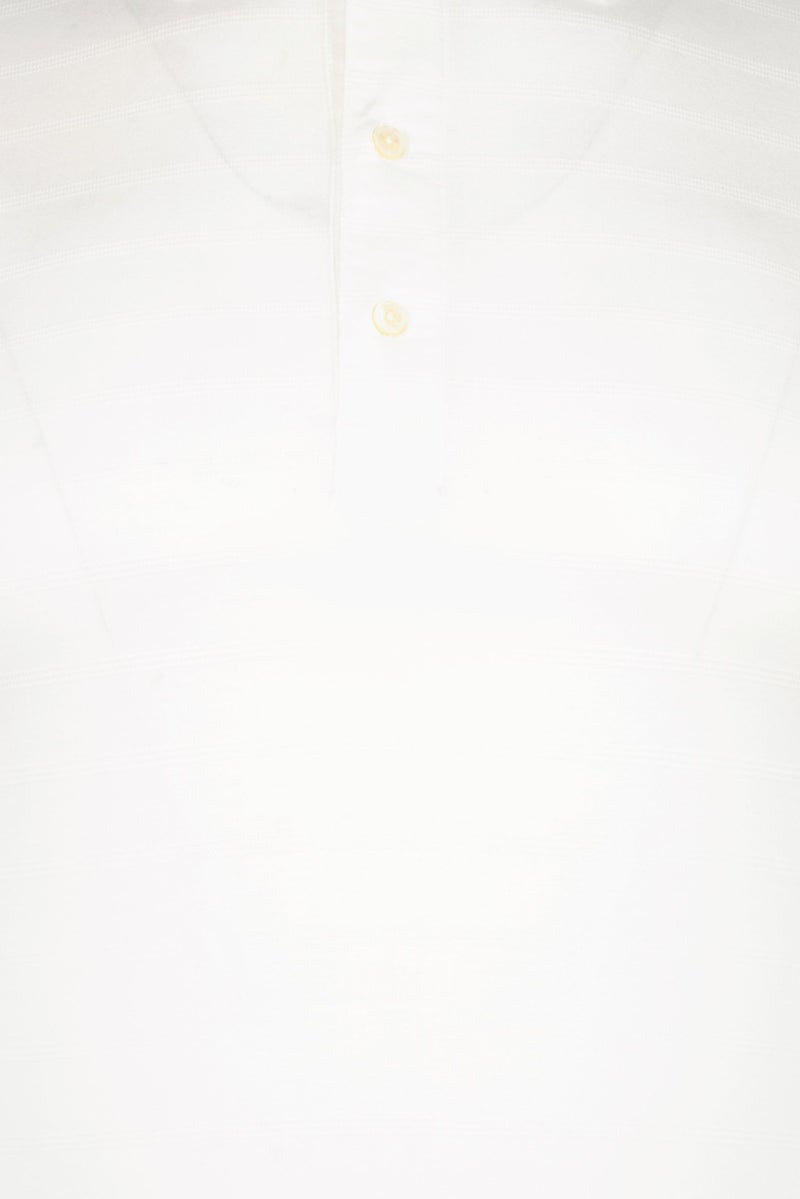 Greg Norman Men Sportswear Fit Short Sleeve Stripe Polo Shirt, White - Image 3