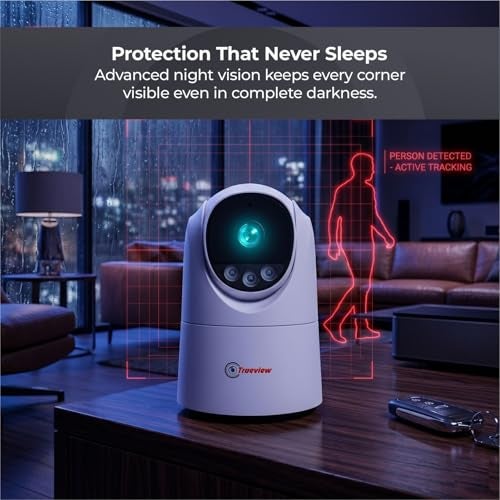 Trueview 3MP Wi-Fi ATC Robot Camera | BIS-ER (STQC Certified) WiFi CCTV Camera | All Time Color Night Vision | Pan Tilt | Smart Tracking | 2-Way Audio | Memory Card & Cloud | T18296S 2026 New Edition - Image 2